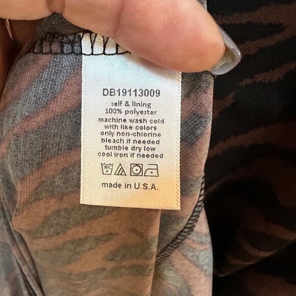 NWT‎ Downeast Dress Animal Print Brown Black Ruffle Hem Return to the Wild M - Picture 7 of 7